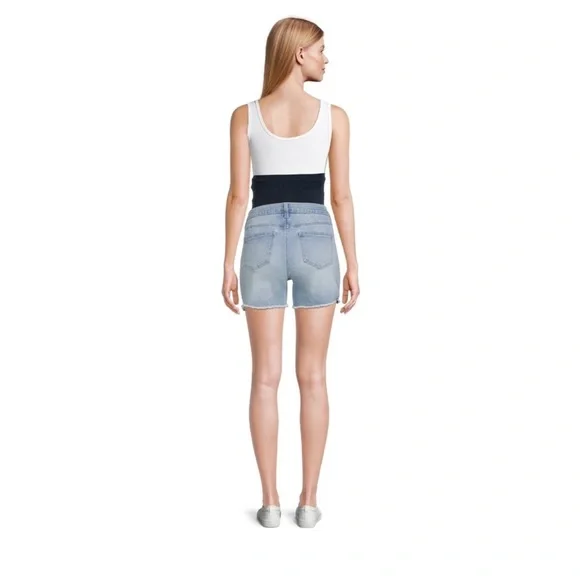 NWT Maternity Destructed Denim Shorts size: L (12-14) - Picture 3 of 6